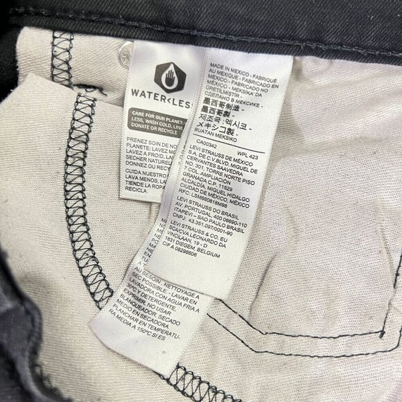 Levi's 511 Black Slim Fit Mens Jeans 34 x 34 Distressed Ripped - Picture 4 of 8